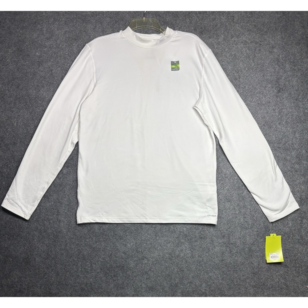 Tek Gear DryTek Men's White Mock Neck Performance Shirt Size M NWT UPF Active
